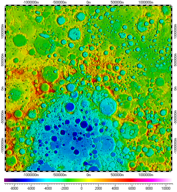 DEM of South Pole of Moon with multiple resolutions
