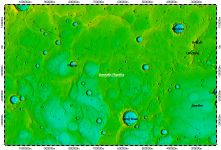Borealis Planitia on North Pole of Mercury, topography