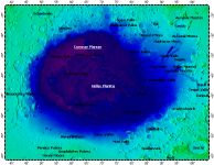 Hellas Planitia on Mars, topography