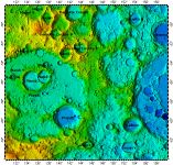LAC-131 Planck quadrangle of Moon, topography