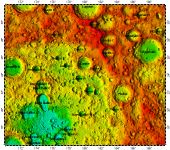 LAC-50 Fitzgerald quadrangle of Moon, topography
