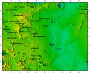 LAC-60 Julius Caesar quadrangle of Moon, topography