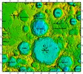 LAC-99 Humboldt quadrangle of Moon, topography