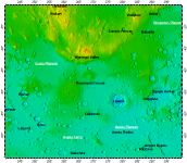 MC-25 Thaumasia quadrangle of Mars, topography