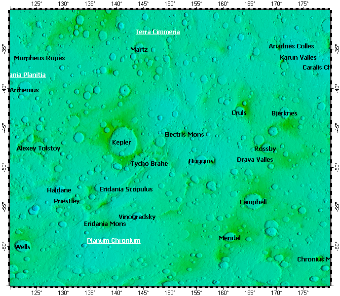 MC-29 Eridania quadrangle of Mars, topography