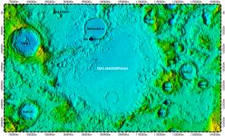 Mare Humboldtianum on North Pole of Moon, topography