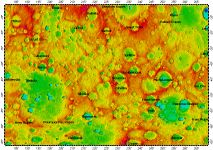 H-12 Michelangelo quadrangle of Mercury, topography
