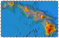 Hawaii, topography with bathymetry