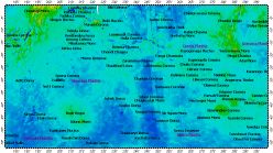 I-2477 Helen Planitia big quadrangle of Venus, topography