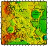 LAC-124 Phocylides quadrangle of Moon, topography