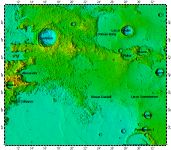 LAC-26 Eudoxus quadrangle of Moon, topography