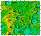 LAC-45 Hubble quadrangle of Moon, topography