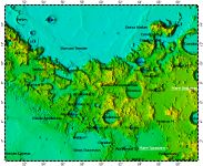 LAC-62 Mare Undarum quadrangle of Moon, topography