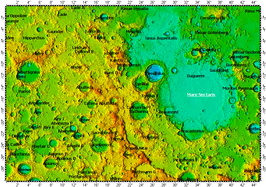 LQ20 big quadrangle of Moon, topography