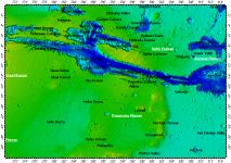 MC-18 Coprates quadrangle of Mars, topography