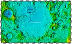 Mare Humboldtianum on North Pole of Moon, topography
