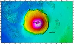 Olympus Mons on Mars, topography